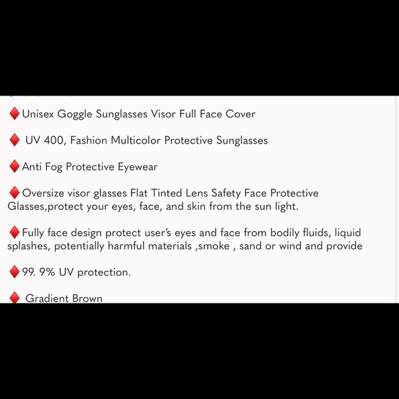 Unisex Visor Full Face Cover Sunglasses - Picture 5 of 7